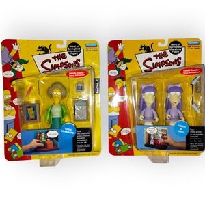 The Simpsons Playmates World of Springfield Figure Lot Edna Sherri Terri Collect